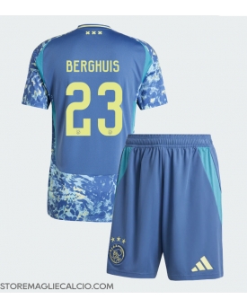 Ajax Steven Berghuis #23 Maglia Gara Trasferta Repliche 2024-25 Bambino Maniche Corte